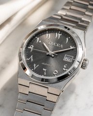TÍVORÁ Élan Argent Steel Crimson Dial – Custom Branded Automatic Watch