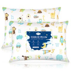 Toddler Pillow,13 X 18 Kid Pillows for Sleeping, Machine Washable Kids Pillow wi