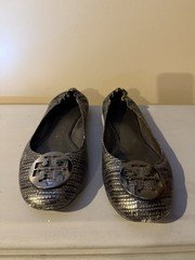 Tory Burch Women's Tan Patent Leather Ballet Flats Loafers Size 10.5M