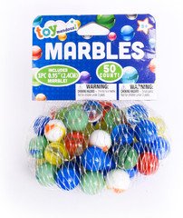 TOYMENDOUS 50 Piece Marbles - Colorful Glass Marble for Kids Games | 49 Player M