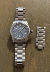 Traska Commuter 36mm Steel Blue Watch w Date - Discontinued Rare