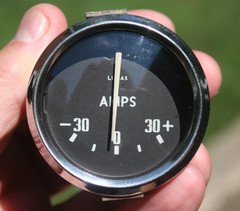 Triumph TR2 TR3 Lucas Vintage 30-30 Amp Gauge - Curved Glass - 36174 A BM4 L77