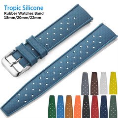 Tropical Silicone Watch Band 18mm 20mm 22mm Strap for Seiko Oris Citizen & Casio