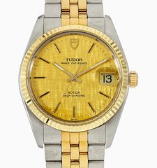 TUDOR Prince Oysterdate Automatic Date Gold Dial Fluted Bezel Two-Tone Bracelet