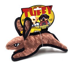 Tuffy Jr Barnyard Rabbit Soft Squeaky Durable Floating Tug & Shake Dog Toy 10"