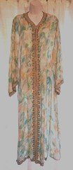 Tunic Kaftan M/L Long Sleeved Multi Color X Long & Sheer W/Open Sides 
