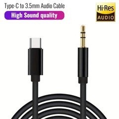 Type C to Aux Cable USB Type-C Male To 3.5mm Cord Car AUX Music Audio Adapter