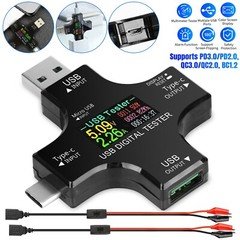 Type-C USB Digital Meter Tester Multimeter Current Voltage Power Monitor + Cable