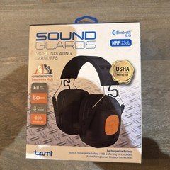 Tzumi Sound Guards Bluetooth Noise Isolating Hearing Protection Headphones Black