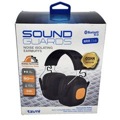 Tzumi Sound Guards Bluetooth Noise Isolating Hearing Protection Headphones Black