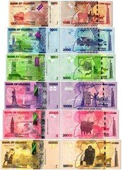 Uganda 1000-50000 Shillings 6 Pieces Set, 2019-2021, P-49-54, UNC