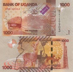 Uganda 1000 Shillings (2017) - Antelope/Coat of Arms/p-49e UNC