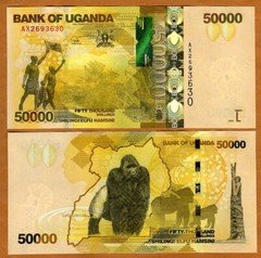 Uganda, 50000 (50,000) Shillings, 2021, P-54-New UNC   Gorilla