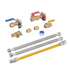 Uimoso Water Heater Kit 3/4" Plumbing Repair Set with Gas Connection Hose