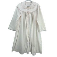 Unbranded VTG Robe Button Ribbon Tie Lace Size M Light Pink Nylon READ