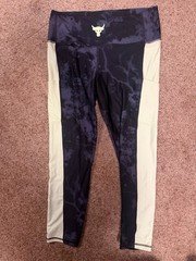 Under Armour Project Rock Womens Size L Compression Ankle Leggings 1373603