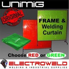 UNIMIG Welding Curtain & Frame Red Green Screen Fire Heat Proof Resistant XABSF