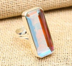 Unique Rainbow Mystic Topaz Gemstone Handmade 925 Sterling Silver Ring Jewelry