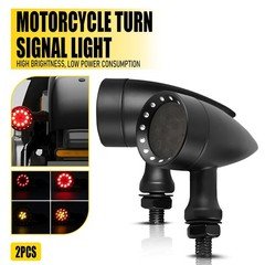 Universal 2X Mini Bullet Motorcycle Amber&Red LED Turn Signal Brake DRL Light EA