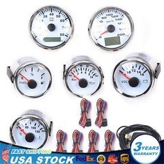 Universal 6 Gauge Kit GPS Speedometer Fit Car Marine Boat Truck Yacht Waterproof