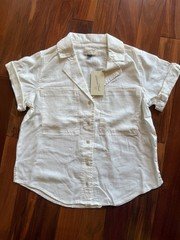 Universal Thread Goods Co. ~ Size XS Lino/Rayon White  Button up Roll Sleeve