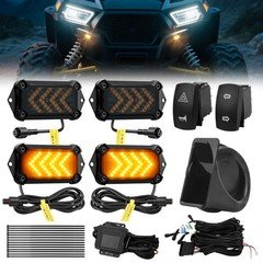 Universal UTV ATV Blinker Flowing LED w/Rocker Switch 110D Horn Turn Signals Kit