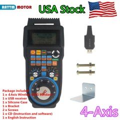 〖US〗4 Axis XHC MPG Pendant MACH3 Wireless Handwheel Remote USB Receiver WHB04B-4