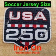 USA 250 Soccer Jersey patch Soccer Jersey size 2.5"