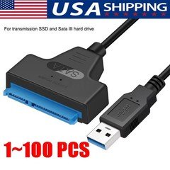 USB 2.0 to 2.5" SATA III Hard Drive Adapter Cable/UASP to USB2.0 Converter lot