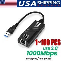 USB 3.0 Gigabit Ethernet LAN RJ45 1000Mbps Network Adapter For Windows PC LOT