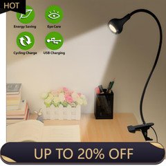 USB Reading Light Flexible LED Lamp Laptop Computer Clip On Bed Desk Table NEW