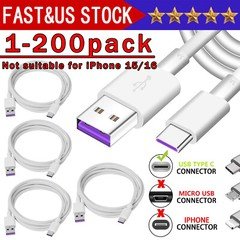 USB Type C Data Cable 5A Fast Charging USB-A to USB-C Charger lot Cord For Phone