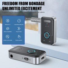 USB Wireless Bluetooth 5.3 Transmitter Receiver 2in1 Audio Adapter 3.5mm Aux Car