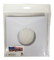 USDISC Record Inner Sleeves 7", 45 RPM, Paper, Square Corners (White) Lot