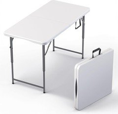 Used 4-Ft Plastic Folding Table - Ideal for Indoor/Outdoor Dining & Party Use