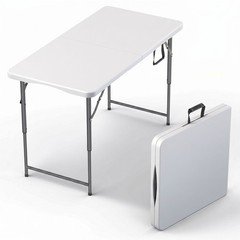 Used 4-Ft Plastic Folding Table - Ideal for Indoor/Outdoor Dining & Party Use