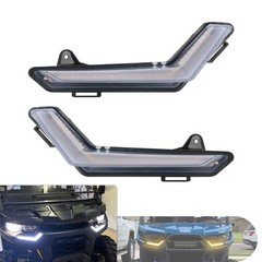 UTV Clear Lens Front LED Turn Signal Signature Light For Can-Am Defender 2020-23