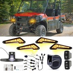 UTV Turn Signals + License Plate Street Legal For Kawasaki MULE PRO-FXT EPS LE