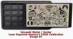 Valcambi Wallet - Holds 1 gram Silver or Gold Bars - Laser Engraved America 250
