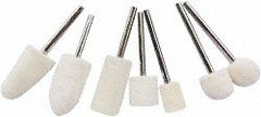 Value Collection 7 Piece, 1/8" Shank Diam, Wool Felt Bob Set Medium Density, ...