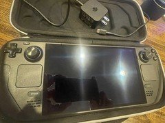 Valve Steam Deck OLED 512GB Black Handheld Console. Barely Used. Cable And Case