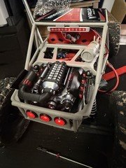Vanquish H10 Optic Knight Customs Rear mount Engine Black and Silver