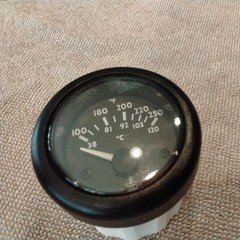 VDO  Ocean Line Temp Gauge, 250F.  12v carbon Face Black 