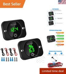 Versatile LED Voltage Meter for Cars, RVs, and Boats - 12V/24V Waterproof Design