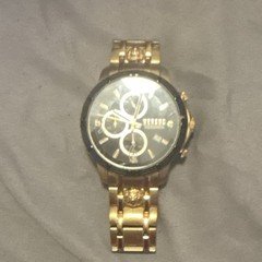 Versus Versace Women’s Quartz Gold-Tone Bracelet Watch Black Dial Date