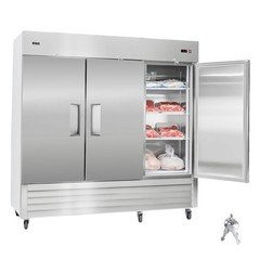 VEVOR Commercial Freezer 66.9 Cu.ft Reach In Upright Freezer 3 Door 12 Shelves