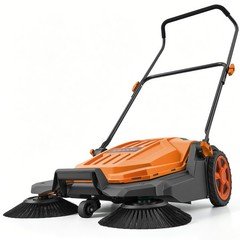 VEVOR Walk-Behind Floor Sweeper Manual Hand Push Sweeper 25.6" Sweeping Width