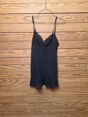 Victoria's Secret Angel Black Sheer Lace Babydoll Nighti Ruffle Hem Sz M