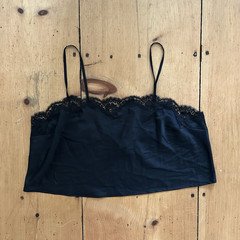 Victoria's Secret Black Solid Camisole Top Lace Trim Spaghetti Straps XL
