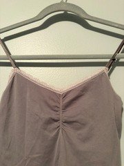 Victoria's Secret Gray Lace Trim Ruched Bust Camisole Tank Top Small/P Festival